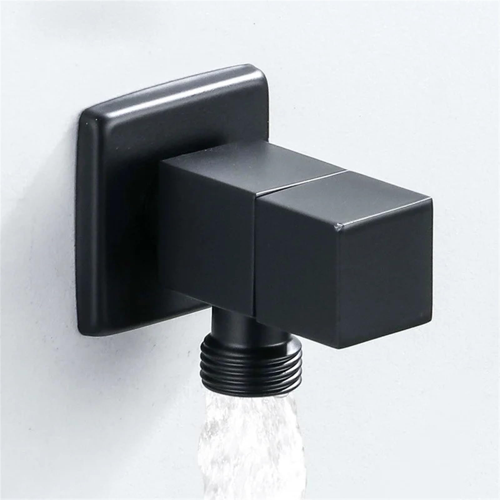Vanne d'angle carrée 1/2 laiton massif chrome noir YT-5137 WC
