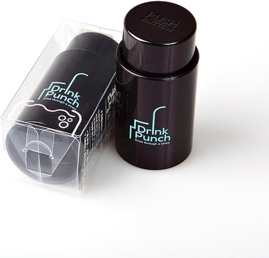 with Straws for Hygiene Pick Drinking Straws Hole Maker - Makes Straw Hole (Black)