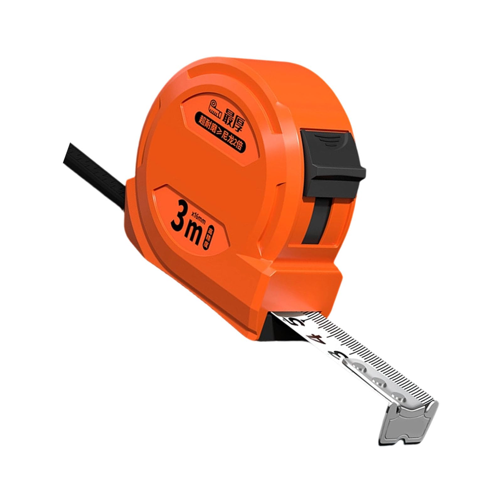 Carotoe 3 Meters 16Mm Measuring Tape Tool With Steel Tape, Abs Housing And Top Slider, Multiple Length For Option Wrist Strap For Home Projects And Install Tasks Retractable Measure Manual Ruler Top Slider Abs Housing Home