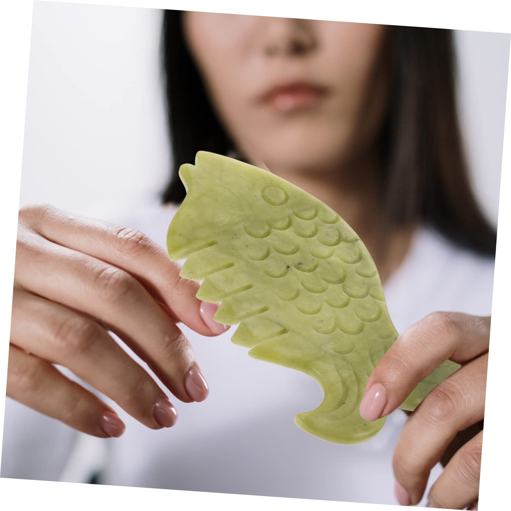 FRCOLOR 6stücke Jade Massagekämme Natürliche Gua Sha Combs Für Kopfhaut Und Ganzkörpermassage Fördert Die Durchblutung Und Entspannt Muskeln Leicht Und Tragbar