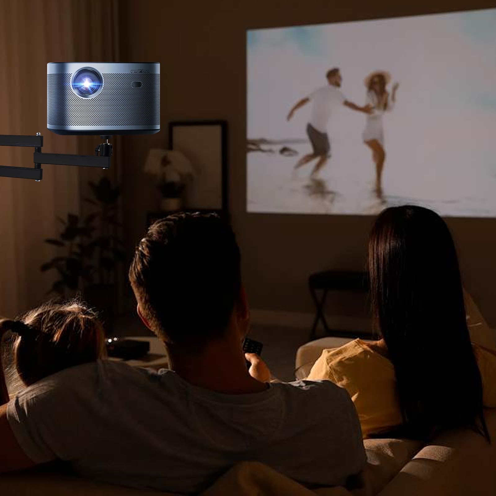Supporto da Parete per Proiettore,Supporto per Proiettore Ruotabile a 360° con Interfaccia Filettata Da 1/4 Di Pollice, Staffa per Proiettore Da Soffitto/Parete Per Home Cinema, Sale Giochi, Uffici