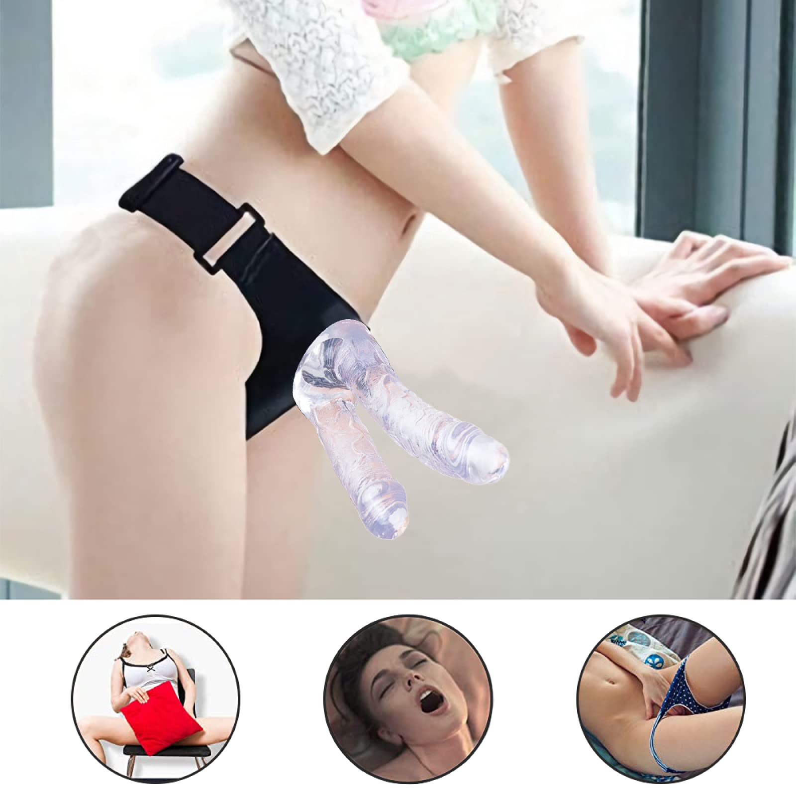 -Ś-Ëx Ť-Øyș Ġøđëmịché Soins de Santé Intimes Pour Femmes Pantalon Durable À Double Extrémité Couleur Transparente
