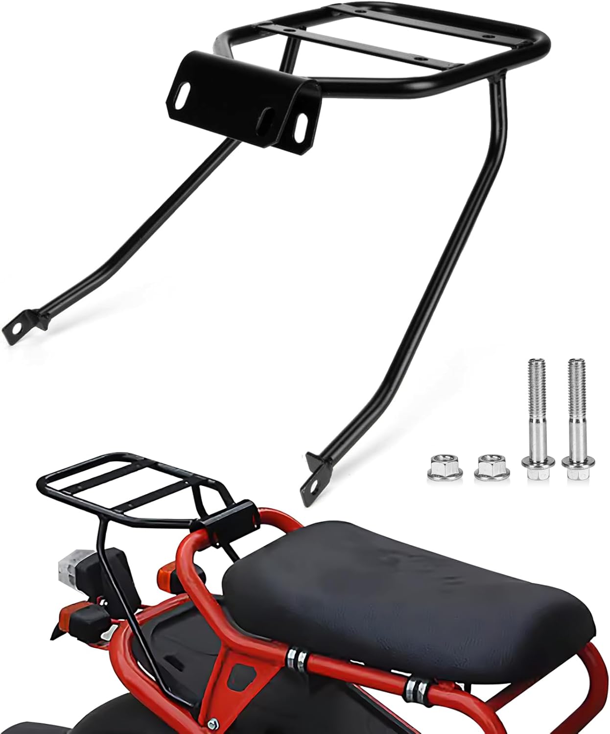 Motorcycle Luggage Rack Scooter Rear Rack Iron Support Storage Shelf Parts for ZOOMER Ruckus NPS50 AF58,Black