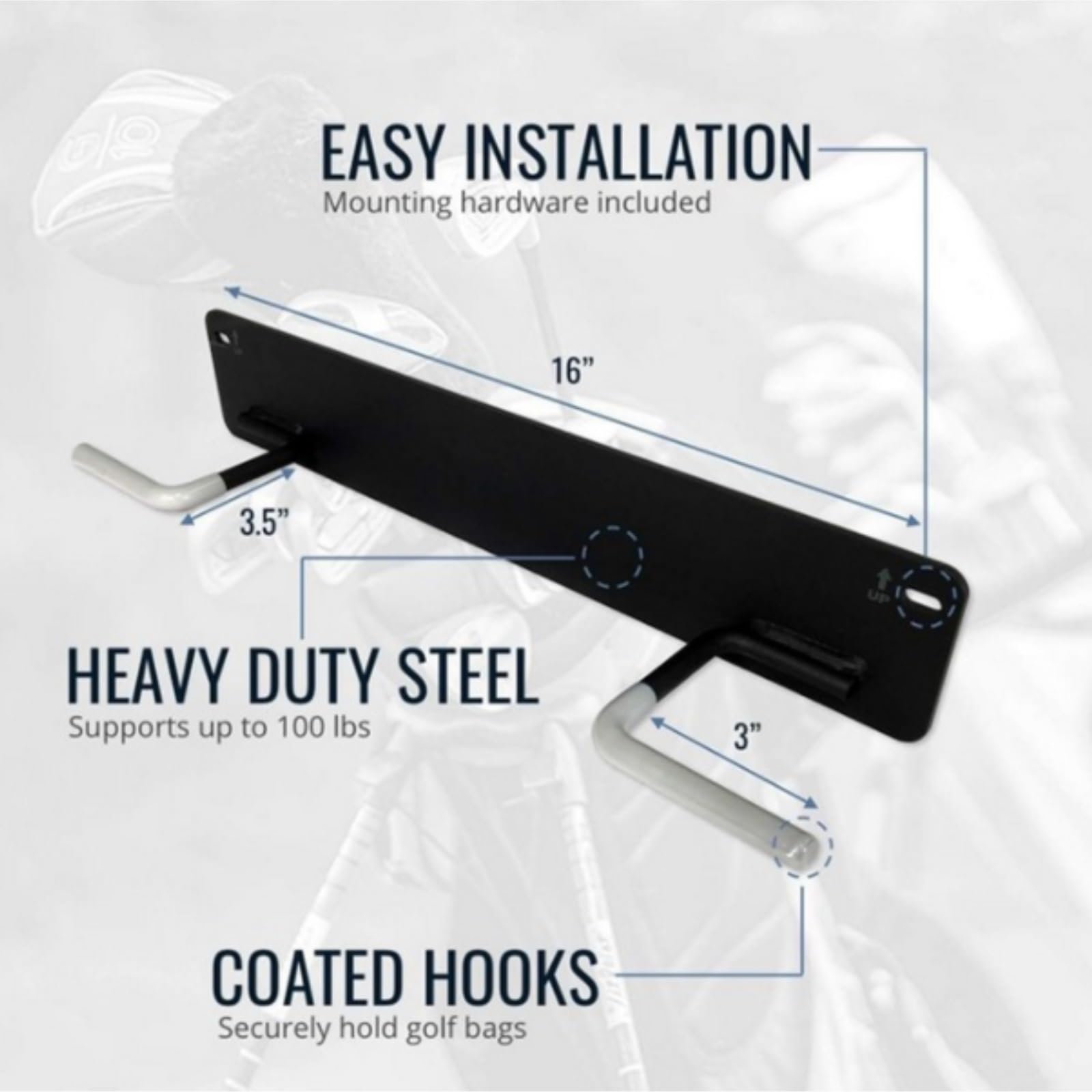 Soporte De Almacenamiento Para Palos De Golf Estante De Pared Para Bolsas De Golf Organizador De Almacenamiento De Golf Estante De Almacenamiento De Bolsas De Golf Para Pared De Garaje Ampliar Espacio