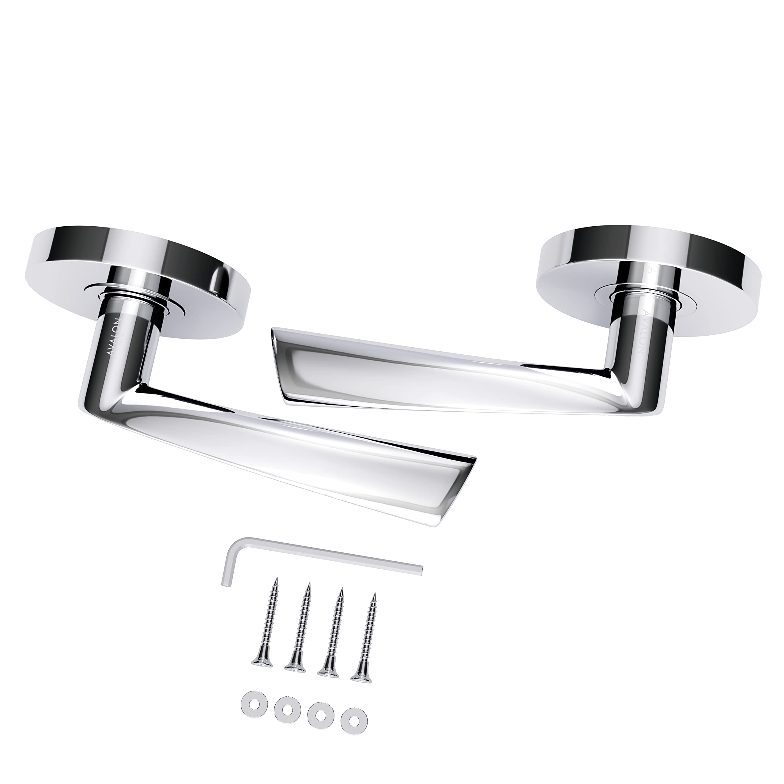 Avalon 0601 - Dummy (French Closet) Door Handles NO Latch Mechanism in Polished Chrome Finish (Set of 2)