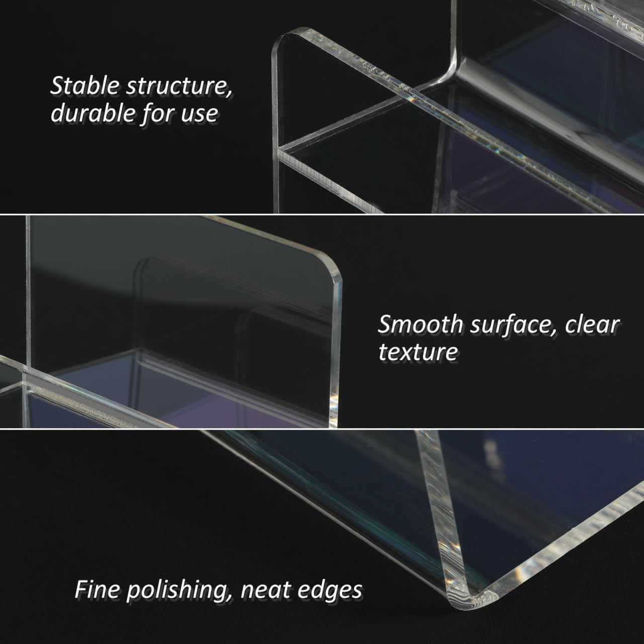 DOITOOL 6- Tier Acrylic Wallet Display Stand Holder, Clear Handbag Purse Display Stand Jewelry Display Riser Purse Handbag Organizer