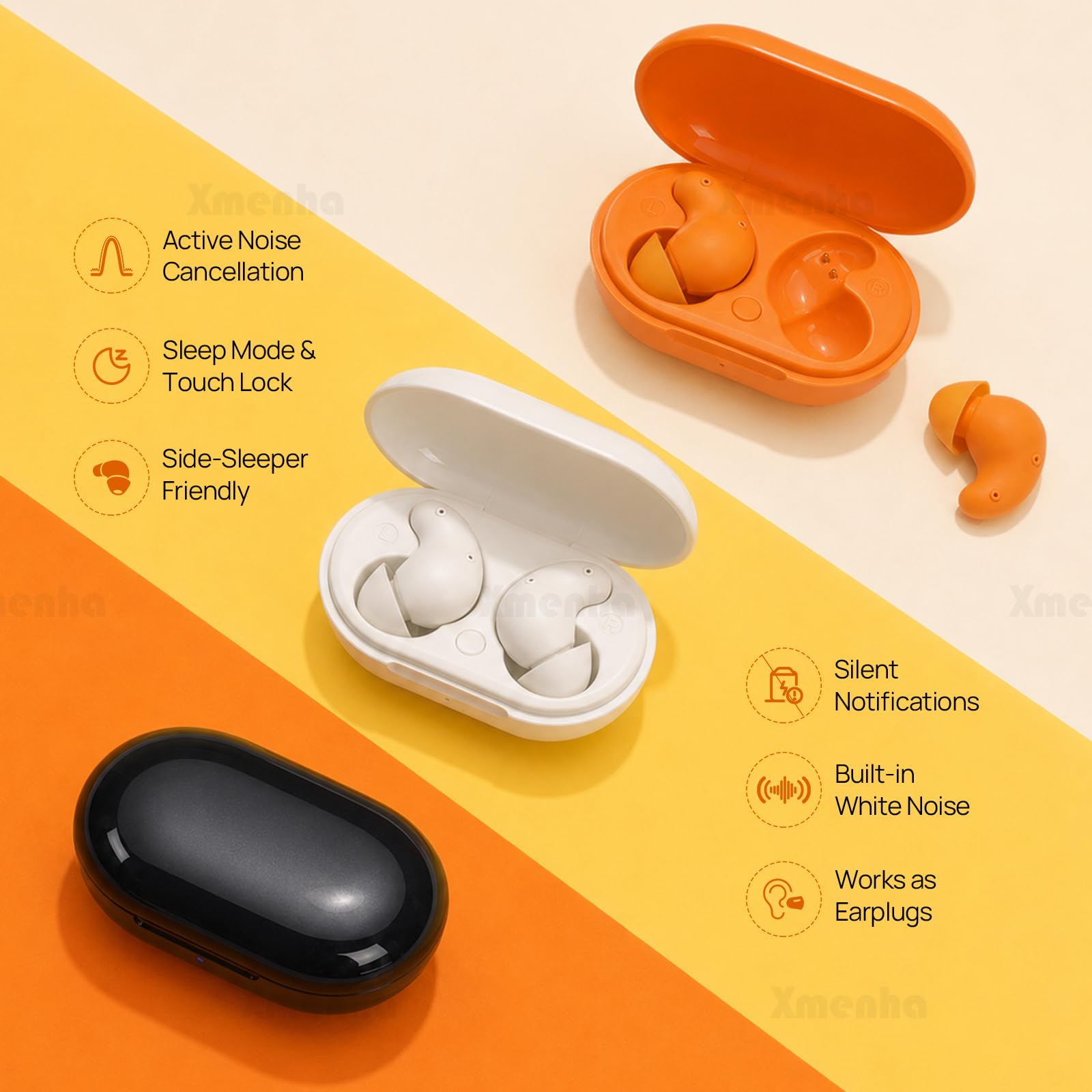 Auriculares para dormir ANC con cancelación de ruido para dormir de lado