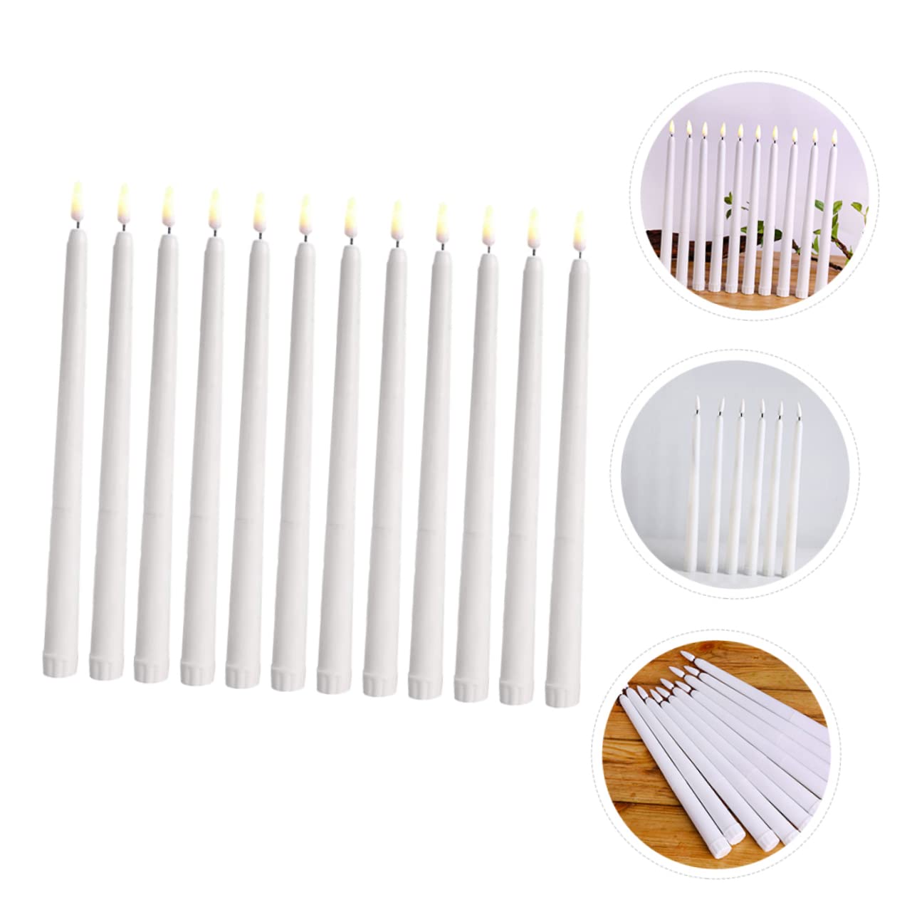 VILLCASE 12pezzi Candele LED Decorative senza Fiamma per Halloween Standard Luce Tremolante per Feste Ristoranti Matrimoni e Ambienti Interni