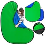 Blue Green Screen Backdrop Double Sided Collapsible Greenscreen Backdrop with Carrying Bag,Portable Pop Up Green Screen Background for Streaming Webcam 39.4 * 59.1