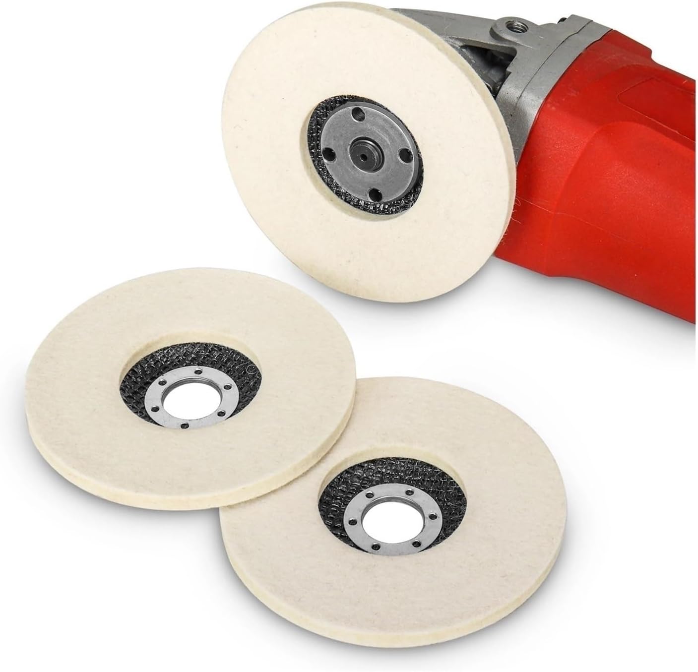Bench Grinder Buffing Wheel, 5Inch Wool Polishing Wheels Buffing Pads Angle Grinder Accessories Grinding Disc for Metal Glass Ceramic Polishing(2pcs)