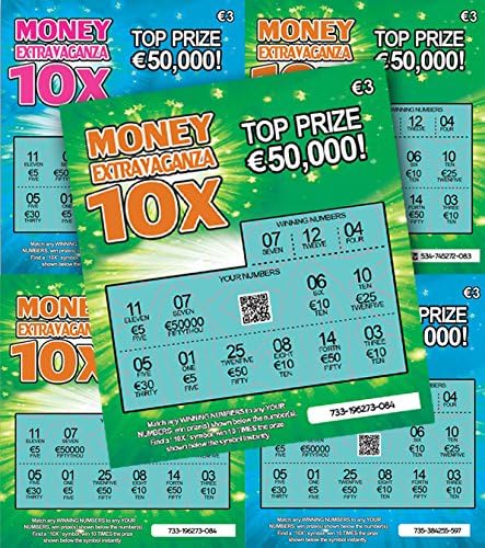 5 X Euro Currency Fake Joke Winning Scratchcards Lottery Ticket Scratch Cards - All appear to win €50,000 (Multi Pack G)
