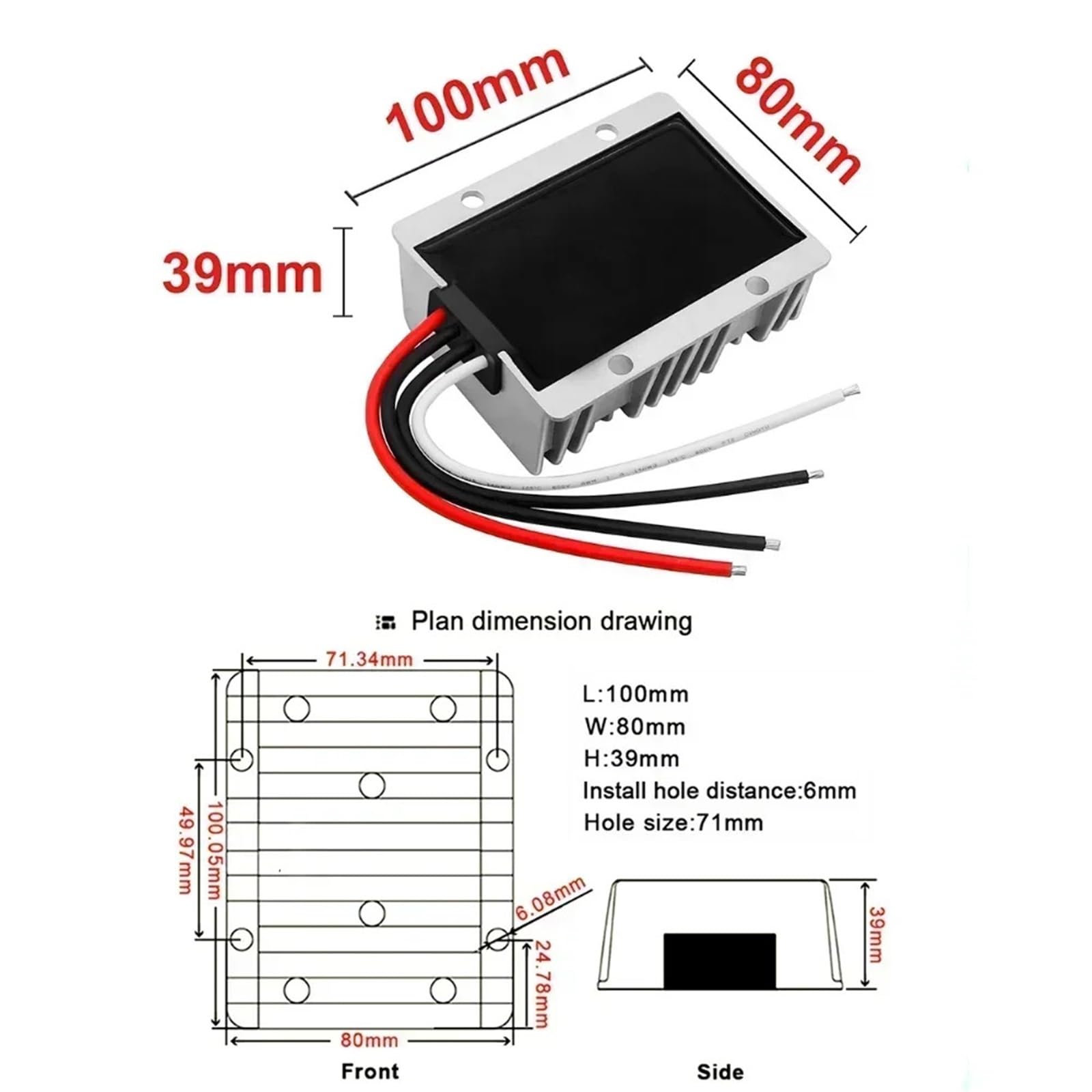 1 x transformator napięcia 24 V do 13,8 V, 12 V, 5 A, 60 A, 40 A, 30 A, 20 A, 15 A, 10 A, przetwornica napięcia DC DC, regulator mocy (24 V do 13,8 V 20 A)