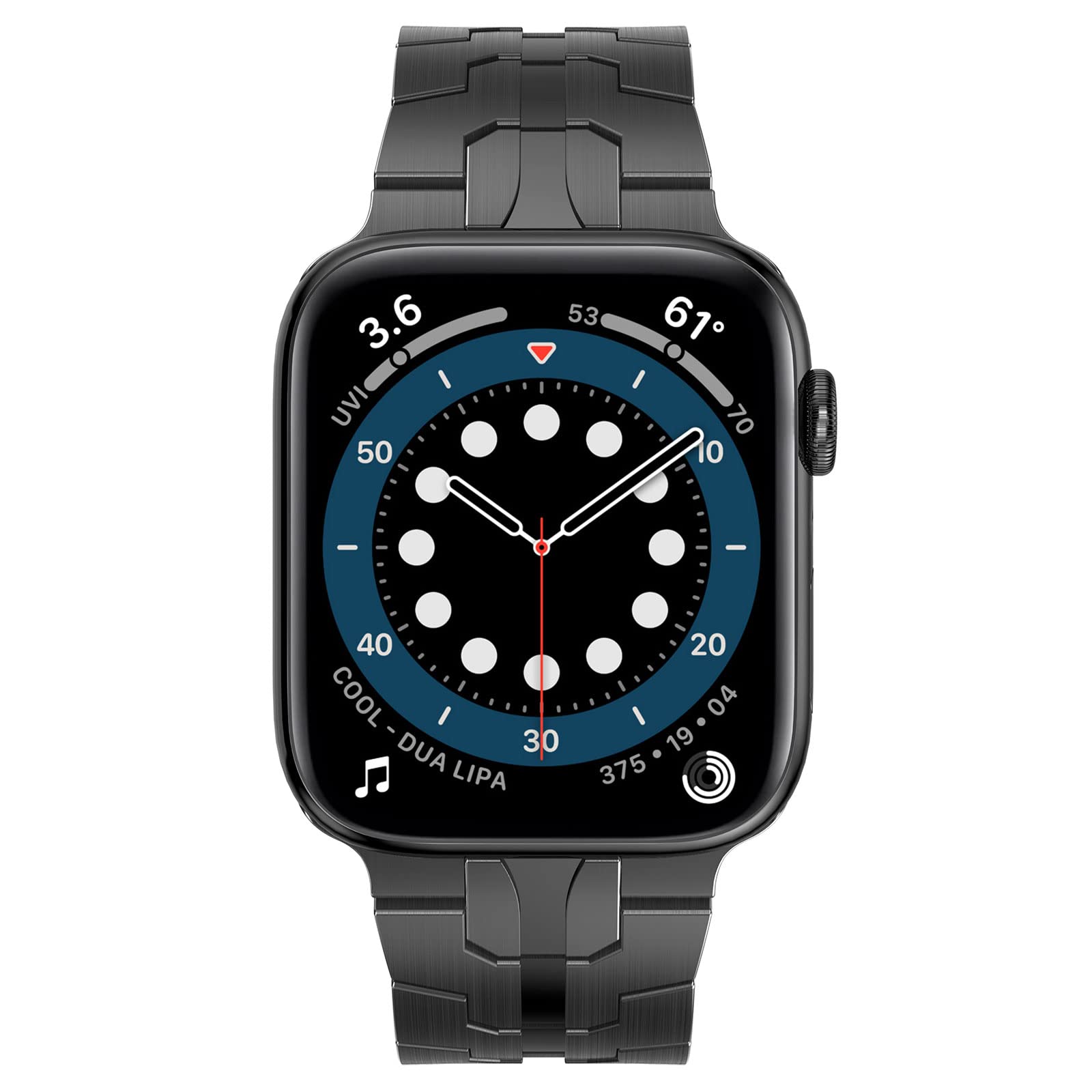 NewWays Metal Band Compatible with Apple Watch Band Ultra 2 49mm Series 10 46mm Series 9 Series 8 Series 7 45mm 44mm SE 6 5 4 3 42mm iWatch Stainless Steel Link Bands, Black