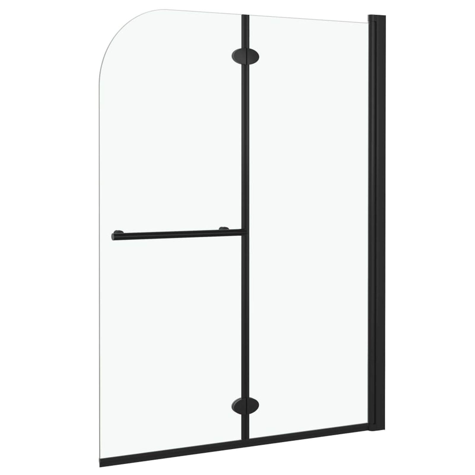 ShGaxin Mampara de Ducha Plegable 2 Paneles ESG Negro 95x140 cm, Mampara Bañera, Mampara Baño Ducha, Cabina De Ducha, Mampara Baño