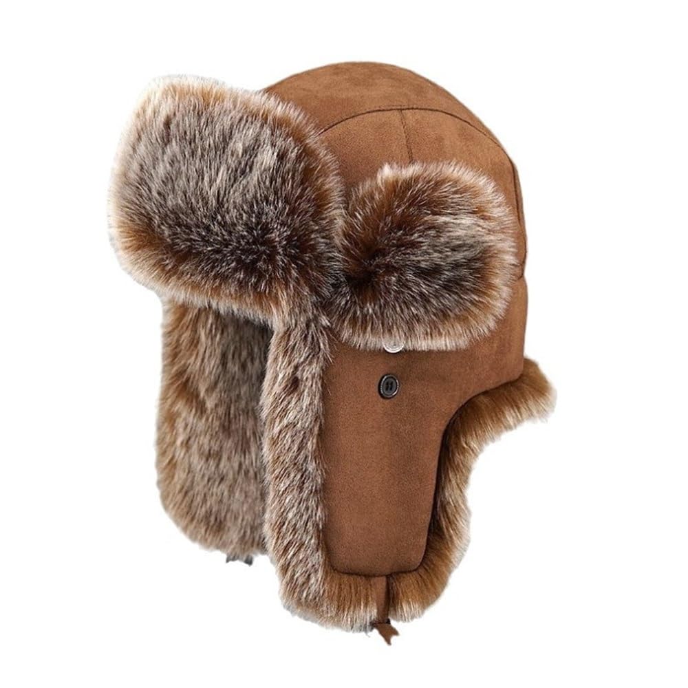 Sombrero de Invierno para Hombre Gorro de esquí cálido a Prueba Viento for Hombre, protección for los oídos Invierno, Gorro for el frío para Esquiar y Cazar