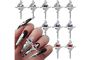 10PCS 3D Scepter Cross Nail Charms