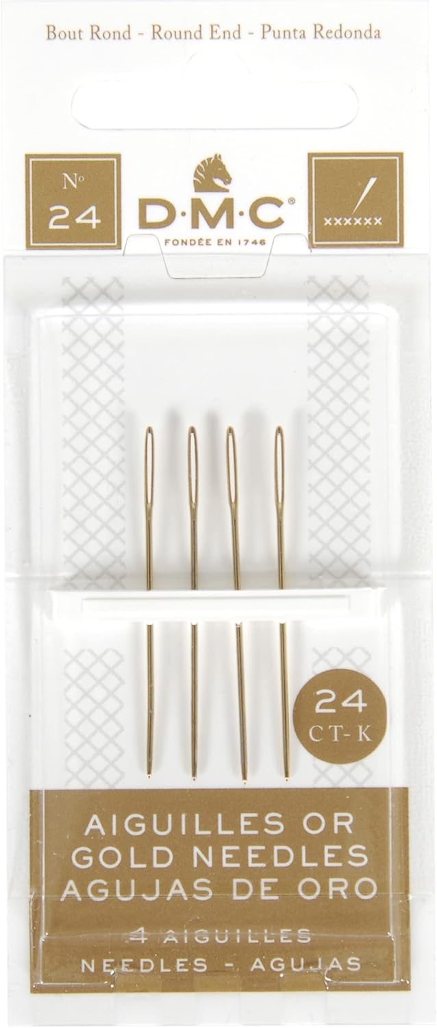 DMC Gold Tapestry Hand Needles Size 24 4 Pack 6130DMC (6-Pack)