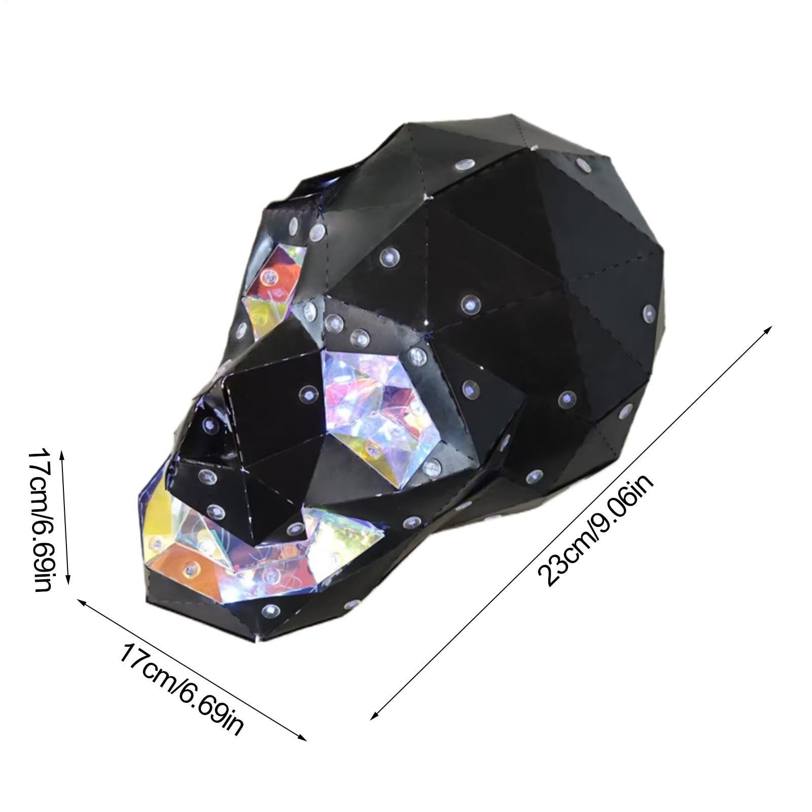 Lampada Teschio Forma Poligonale Prismatica LED Luce Decorazione Halloween
