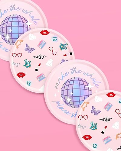 Miniatura 2 de xo, Fetti Eras Party - Platos de papel  24 piezas. 9 pulgadas  Vajilla para fiesta de concierto, decoraciones de despedida de soltera, vajilla de