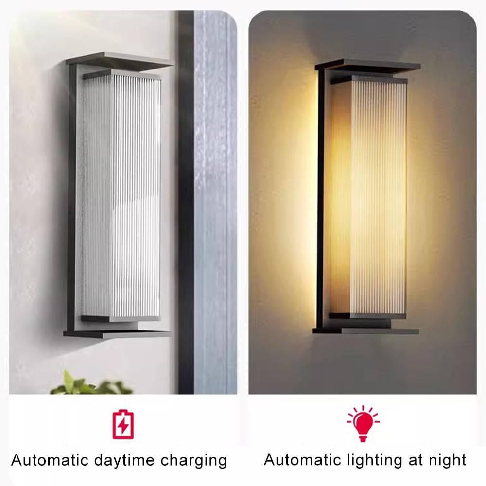 Zewnętrzna lampa solarna retro - wodoodporna latarnia LED IP65 na werandę, patio, ogród i garaż (50 cm)