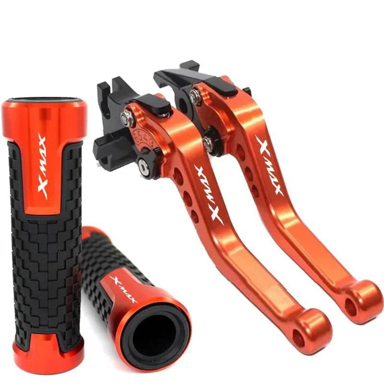 Leviers de frein et d'embrayage orange réglables pour guidon moto Yamaha XMAX 300 125 250 400