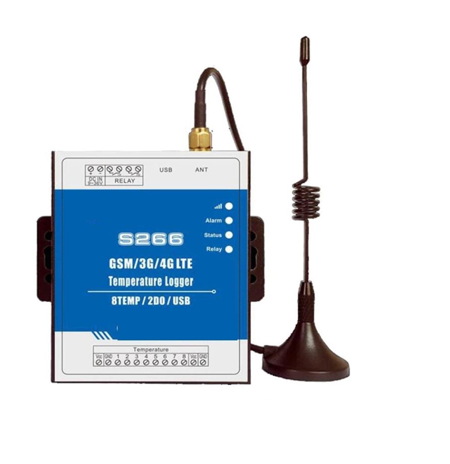 Mjfvn Kit5 4G 8 Temperature Inputs Gsm 2G 3G 4G Data Logger Remote Controller With Sensor Optional(Kit5 4G)