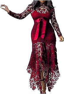 Hollow Floor-Length Lace-Up Asymmetrical Women's Maxi Dress Sexy Lace Dress Party Evening Dress 2025 Fashion