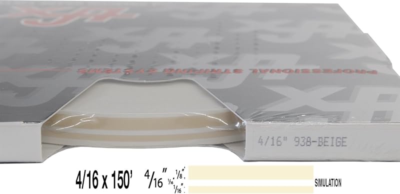 Fita Pinstripe Dupla para Personalização Automotiva Universal Products TFX 0004938 Bege – Rolo com 45,72 m