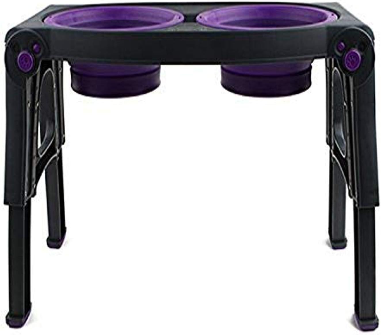 Dexas Pets Adjustable Height Double Pet Feeder with Stainless Steel Bowls