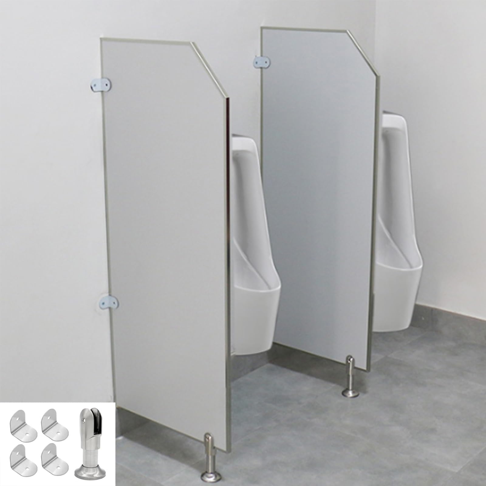 BKSXSOP Urinal Partition Floor-Mounted Baffle with Stainless Steel Fittings for Schools, Restaurants & Public Restrooms