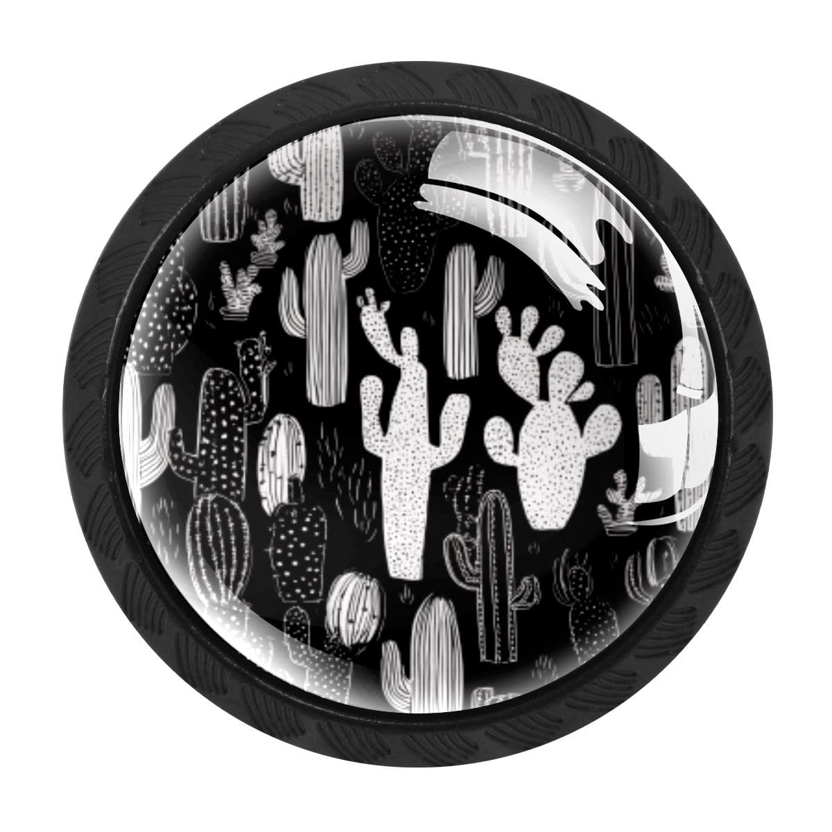Heoeh Multi 6 4 Pcs Cabinet Knobs, Black And White Cactus Drawer Knobs Dresser Handles