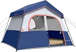HIKERGARDEN 6-10 Person Camping Tent - Portable Easy Set Up Family Tent for Camp, Windproof Fabric Cabin Tent Outdoor for Hiking, Backpacking, Traveling