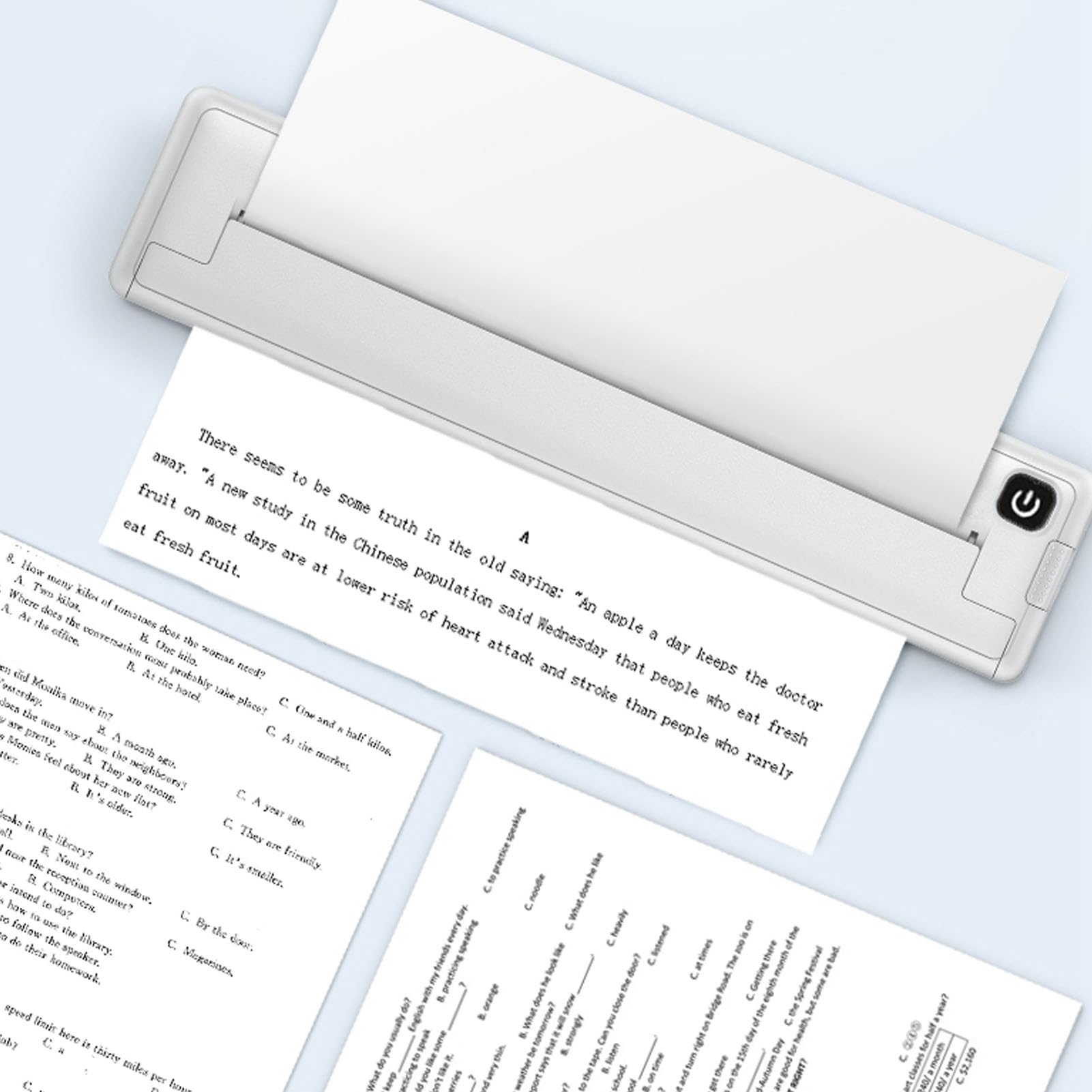 Hidyliu Impresora Térmica A4, Impresora Portátil sin Tinta Bluetooth con Batería Recargable para Uso en la Escuela, Oficina y Hogar