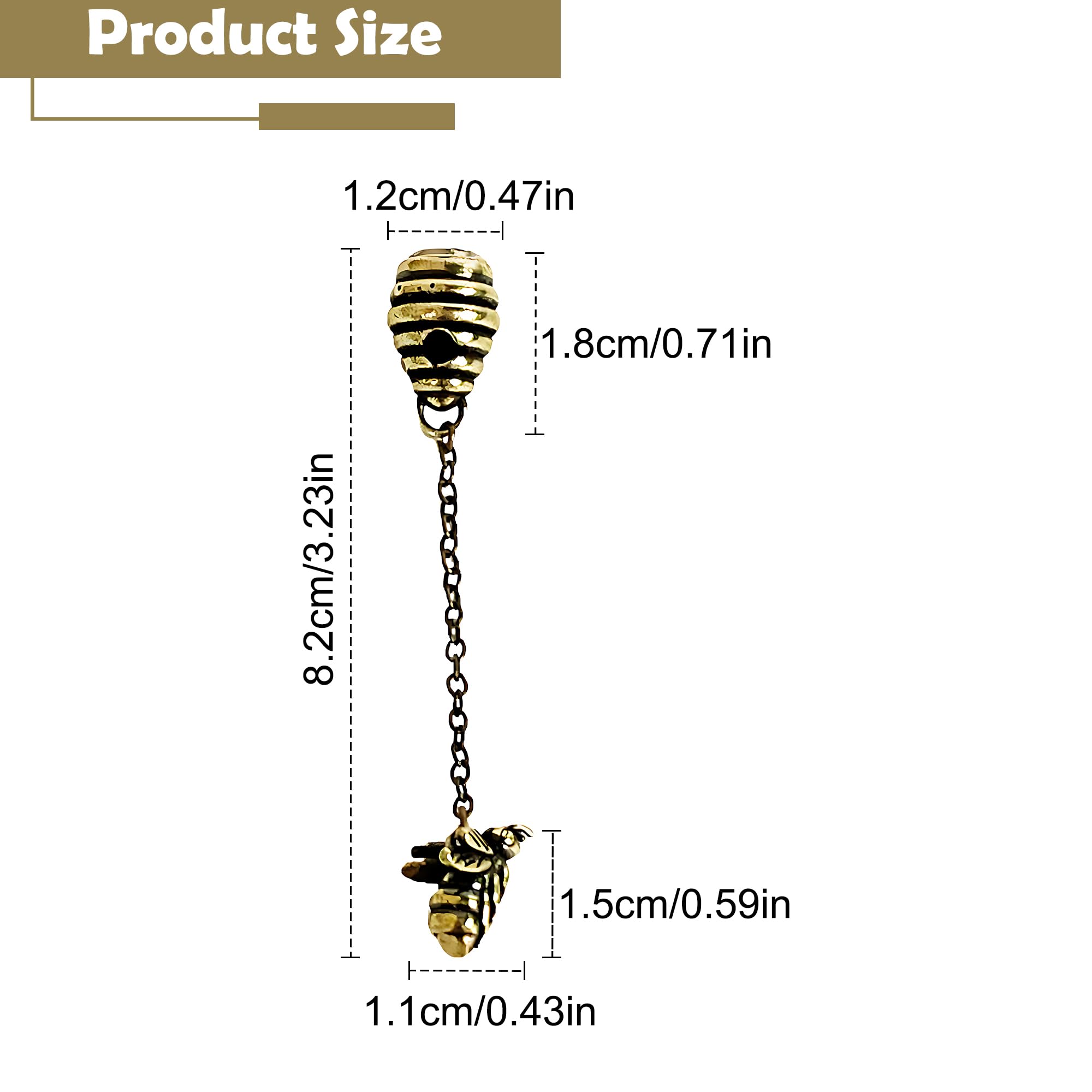 Hinge Head Decorative Topper Honeycomb Brass Cap with Tiny Bee, Magnetic Mini Decorative Hinge Cap - Image 2