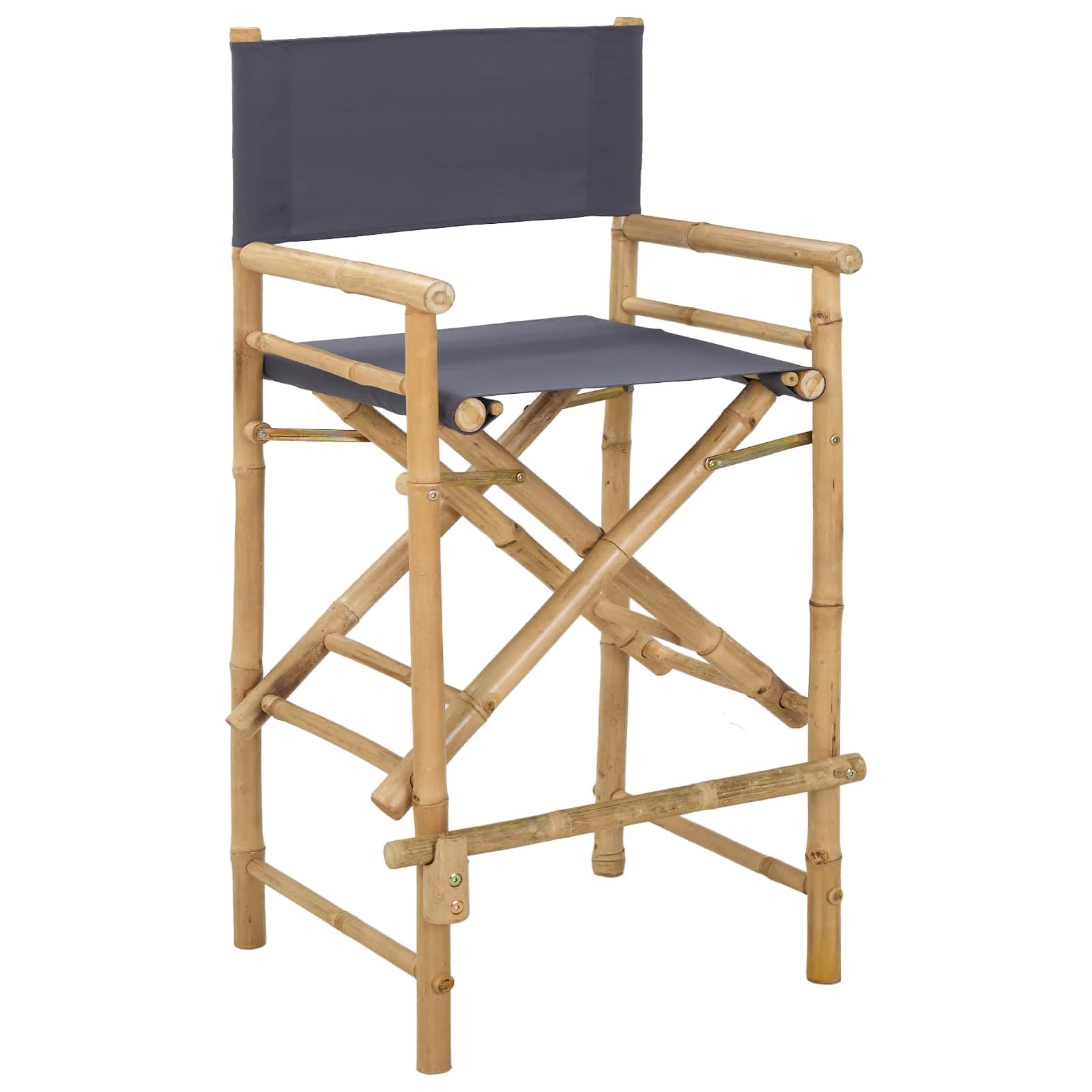 Set di 2 sedie da regista pieghevoli in bambù, elegante sedia da regista naturale, per giardino, balcone e interni, stabile sedia pieghevole con braccioli, 58 x 48 x 115 cm