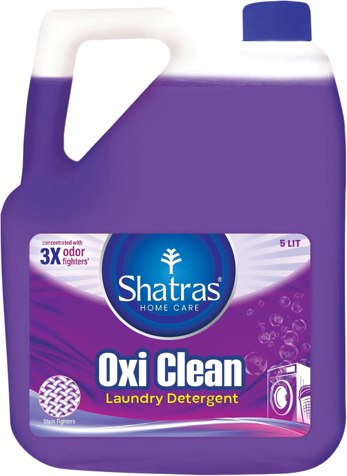 Shatras Oxi Clean Plant Based 3X Odor Fighter 5 Liter Laundery Liquid Detergent | Removes Tough Stains | Biodegradable, Non-Toxic | Liquid Detergent For All Types Of Clothes