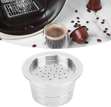 304 Stainless Steel Reusable Coffee Capsule, Refillable Coffee Filter Pod with Brush and Spoon for Kfee Coffee Makers