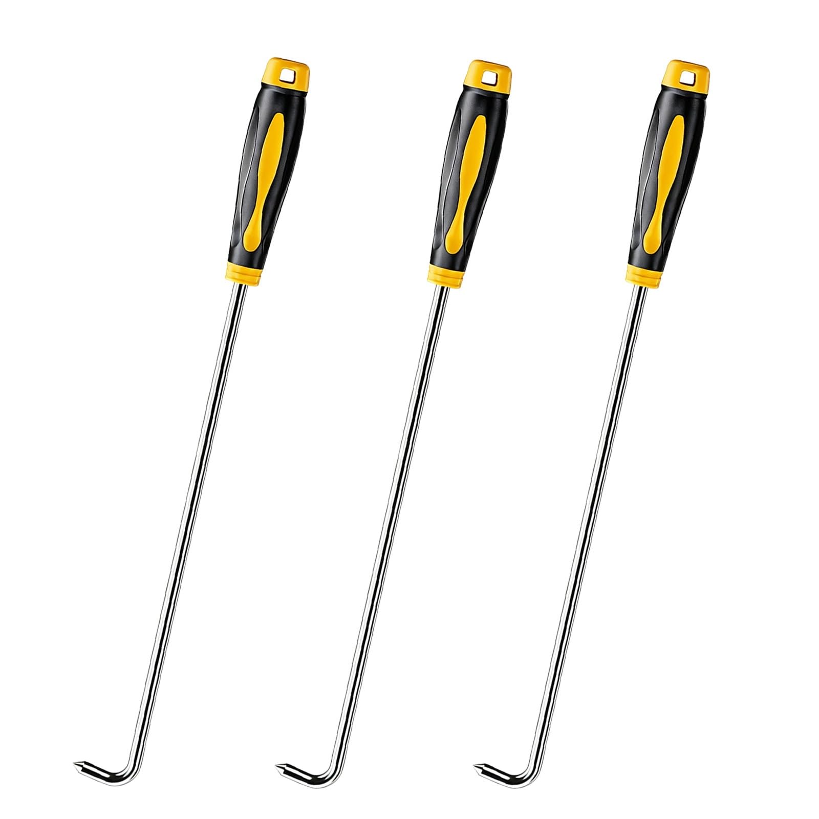 Gancho en J de Acero Inoxidable, Eje de 5/16 pulg. | Palanca de elevación con mango antideslizante, varilla de acero inoxidable pulido, punta curva(3pcs)