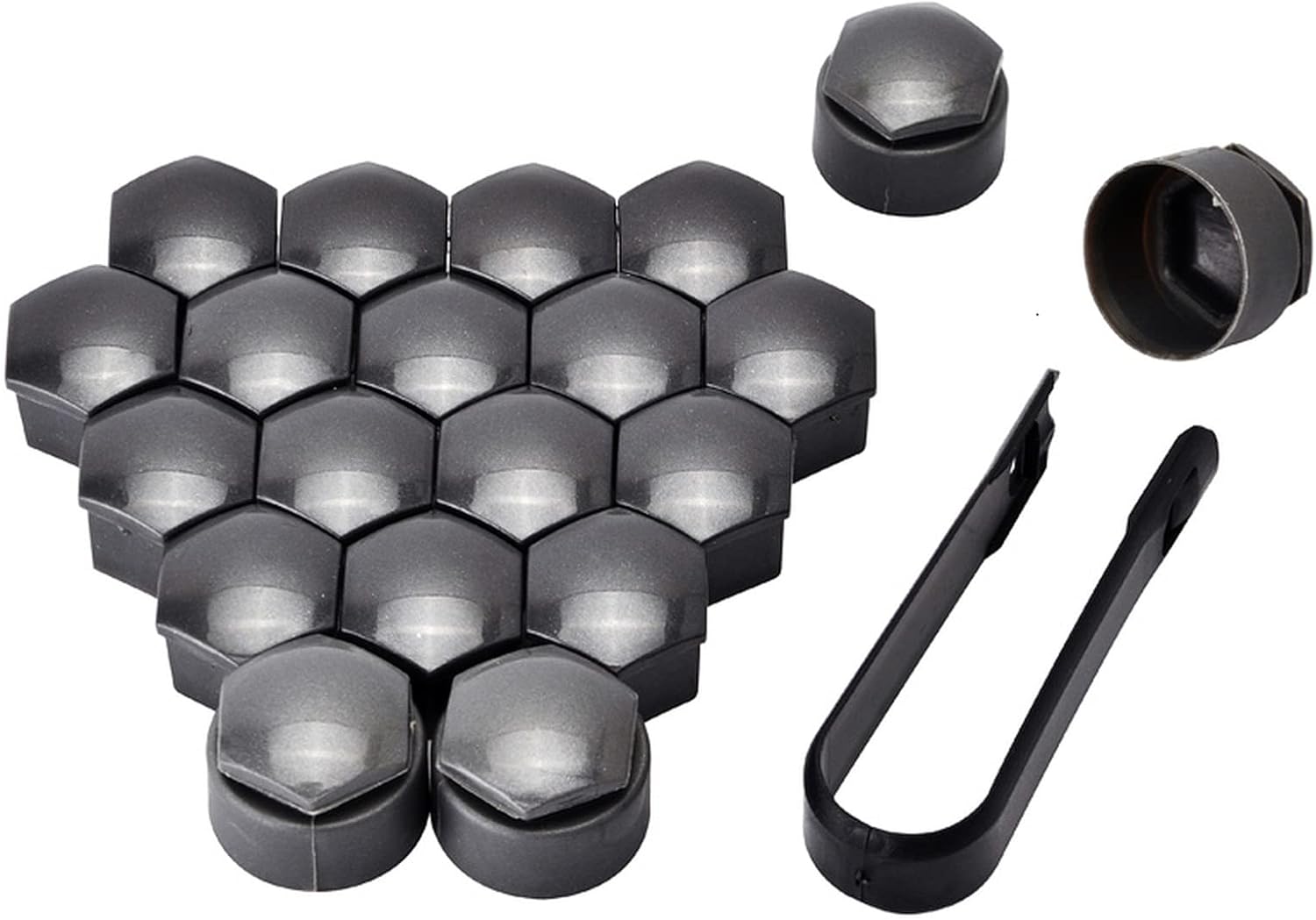 for Audi A4 A5 A6 Q3 Q5, Car Tyre Wheel Hub Covers Locking Caps 16 Pcs 17mm Nut Caps 4 Pcs 23.9mm Antitheft Nut Caps