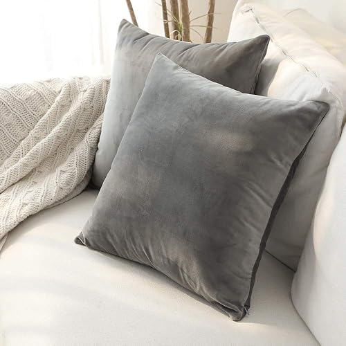 Vista 74 de Juego de 2 fundas de almohada de terciopelo para sofá y cama, 18 x 18 pulgadas, color verde azulado