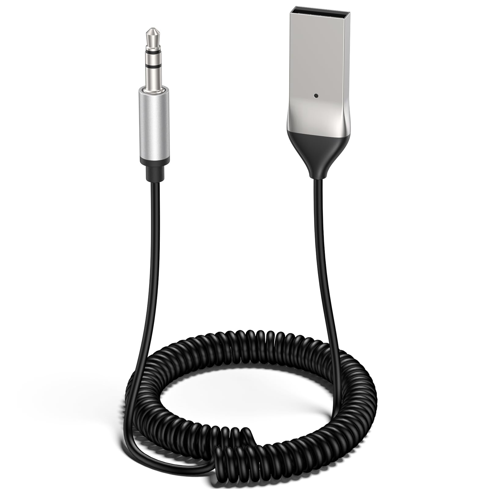 Mugust USB Receptor Bluetooth 5.3 Adaptador Jack 3.5mm Aux Auxiliar Conector Audio Cable Coche Manos Libres Móvil Altavoces