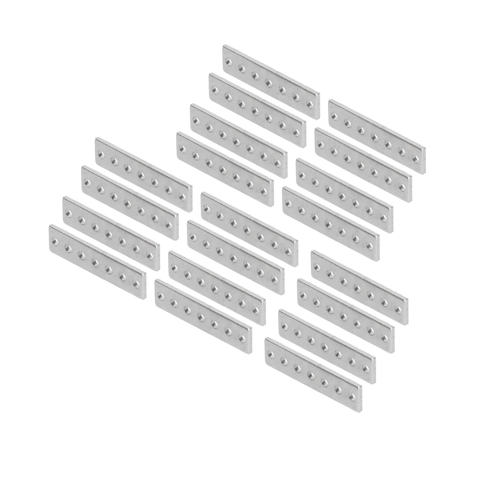 20Pcs Flat Bracket Galvanized Steel High Strength Flat Bracket Metal Mending Plates for Threaded Components Linear Rail Installation
