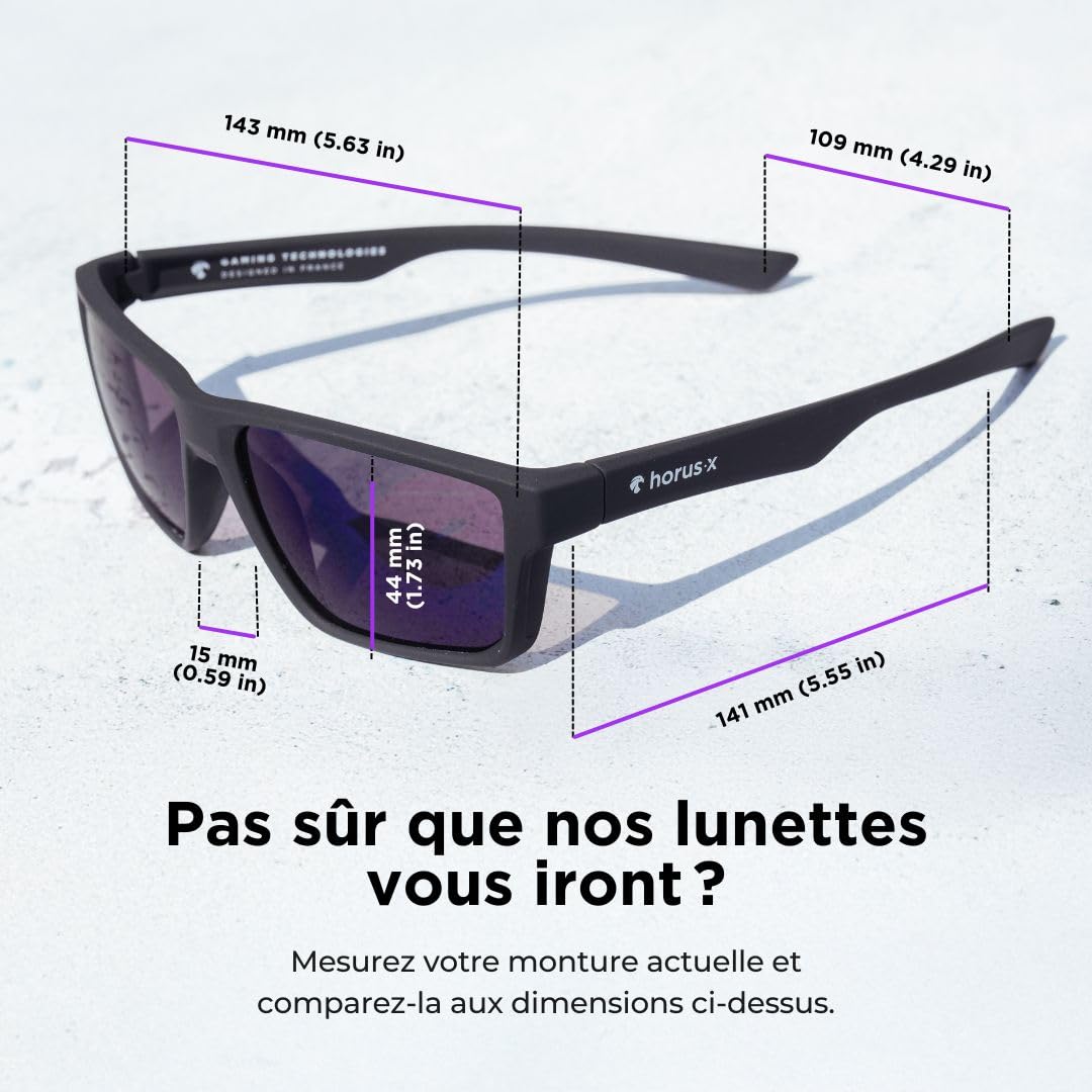 Horus X • Lunette de Soleil Anti Lumiere Bleue Homme Femme | Lunettes Anti Lumiere Bleue Ecran Anti Fatigue & Migraine Oculaire