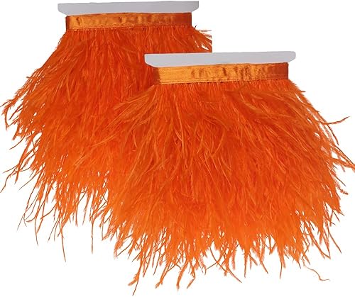 Miniatura 6 de Cinta de costura de plumas de avestruz para manualidades, ropa, accesorios, vestido de novia latino, bricolaje, 2-5 yardas, 3-4 pulgadas de ancho (2