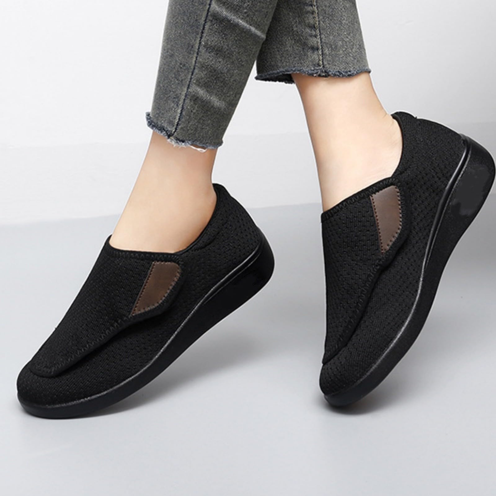 Diabetiker Schuhe Für Herren Und Damen Senioren Fußschwellung Gesundheitsschuhe Weite H Leicht und Bequem Wanderschuhe Extra Weite Atmungsaktiv Walkingschuhe Slip On Freizeitschuhe