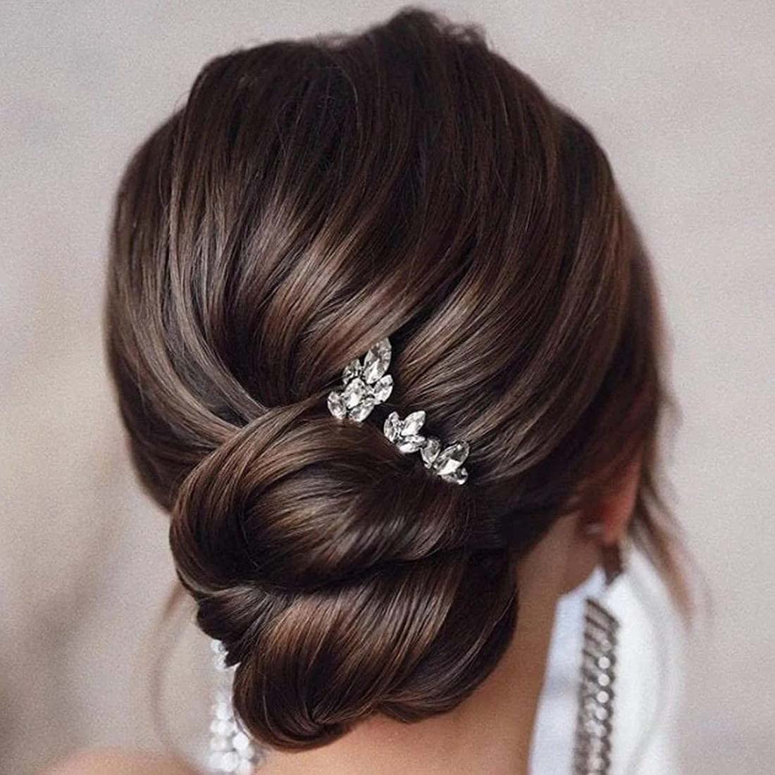Prosy Bride Wedding Hair Pins Gold Bridal Crystal Hair Clips Rhinestones Headpieces for Women and Girls (Pack of 5)