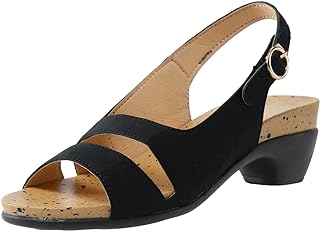 Orthopedic Sandals Womens Casual Chunky Heel Sandals Arch Support Sandals Strappy Womens Sandals Dressy Summer (Black, 9)