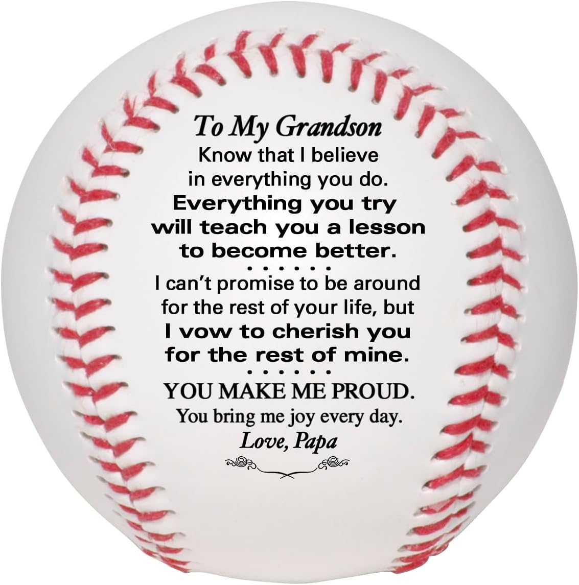 Personalized Baseball to Our Grandson, to Our Son, to My Son, to My Grandson from Mom & Dad - from Grandma & Grandpa - Graduation Birthday Wedding Anniversary Keepsake