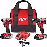 Milwaukee 2892-22CT M18 Compact Brushless 2-Tool Combo Kit, Drill Driver/Impact Driver
