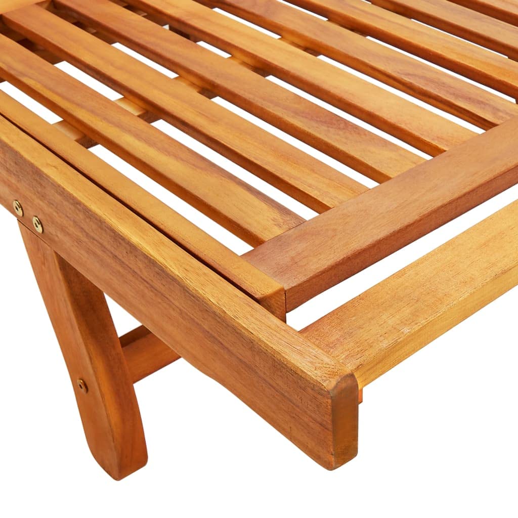 vidaXL 2X Madera Maciza de Acacia Tumbonas Hamaca Cama Salón Diván Asiento Piscina Playa Jardín Patio Terraza Balcón Exterior Muebles Decoración